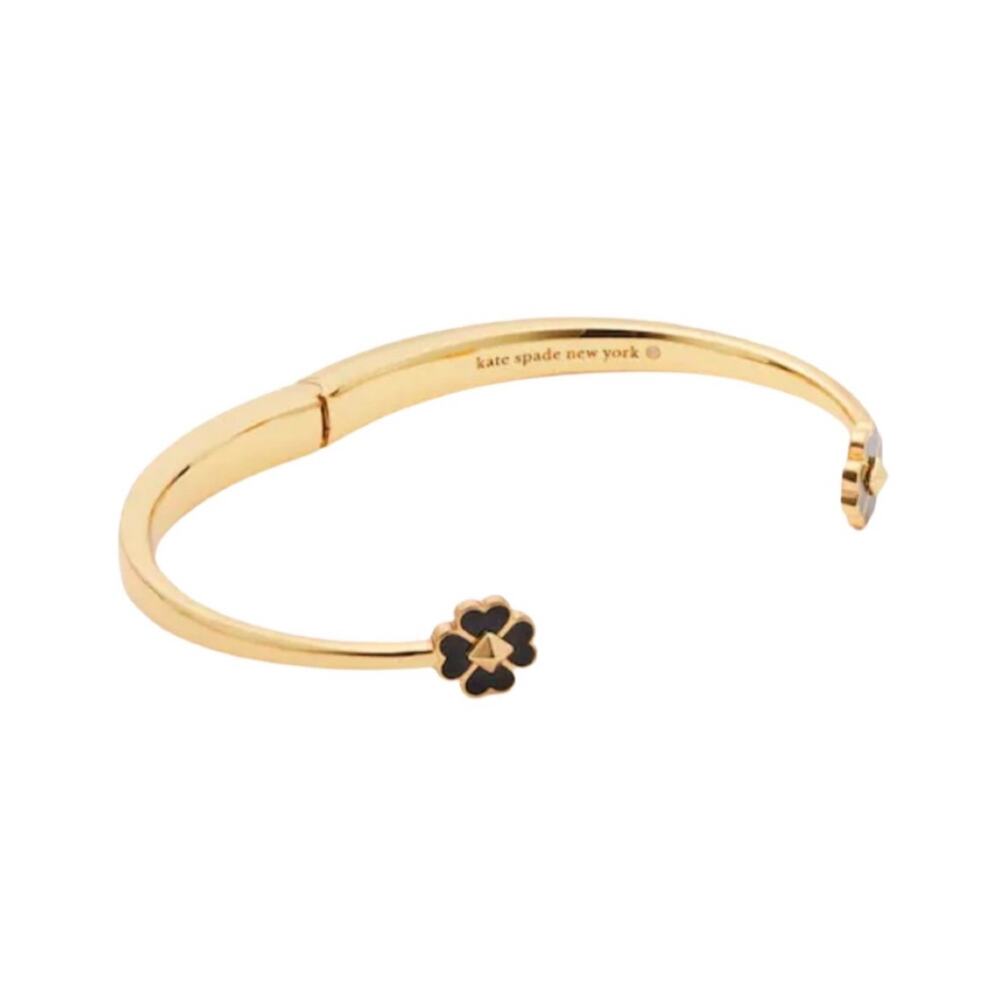 KATE SPADE Black Spades & Studs Cuff Bracelet Gold Plated Designer Bracelet - Picture 2 of 11